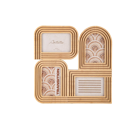 Фоторамка настенная "Lines" на 4 фото 10х15см, цв.бежевый