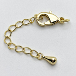 Замок-карабин с удлинителем, цвет золото, размер 12 мм, цена за 1 шт