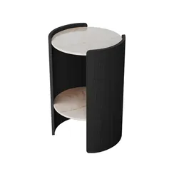 Столик Lagom Stone D 43 см высота 64 см (камень LC, черный)