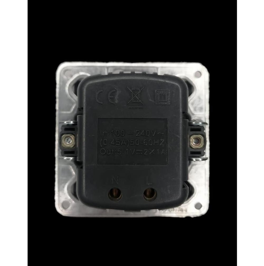 Розетка USB 2x1 Profitec Tesla графит
