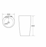 Раковина напольная SantiLine 50 SL-4004MB черная матовая
