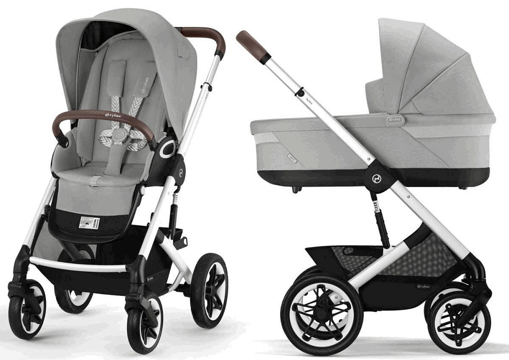 Коляска Cybex Talos S Lux SLV complete Aton B2 Dynamic Red Base One 4 в 1 Stone Grey с дождевиками