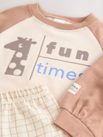 Толстовка и брюки в комплекте для девочки Next E54-929, Песочный, Кремовый