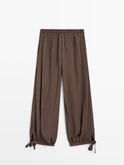 Massimo Dutti Свободные брюки-саруэль, коричневый