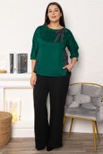 Блуза Федерика (изумрудно-черная) Б15001-18М LT Collection