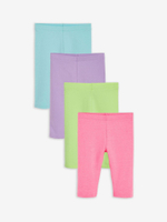 Легинсы укороченные для девочки Next 492-301, 4 шт., Голубой, Розовый, Салатовый
