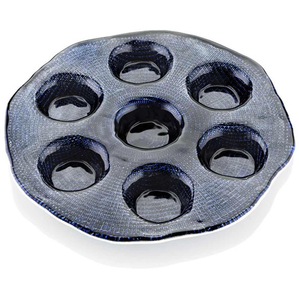 Подсвечник на 7 свечей круглая IVV Диаманте 30см синяя