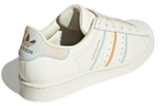 Adidas Originals Superstar Series Skateboard Shoes Women"s Low Top Ecru/Blue/Orange