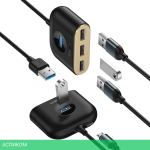 USB-хаб Baseus Square Round Black (CAHUB-AY01)
