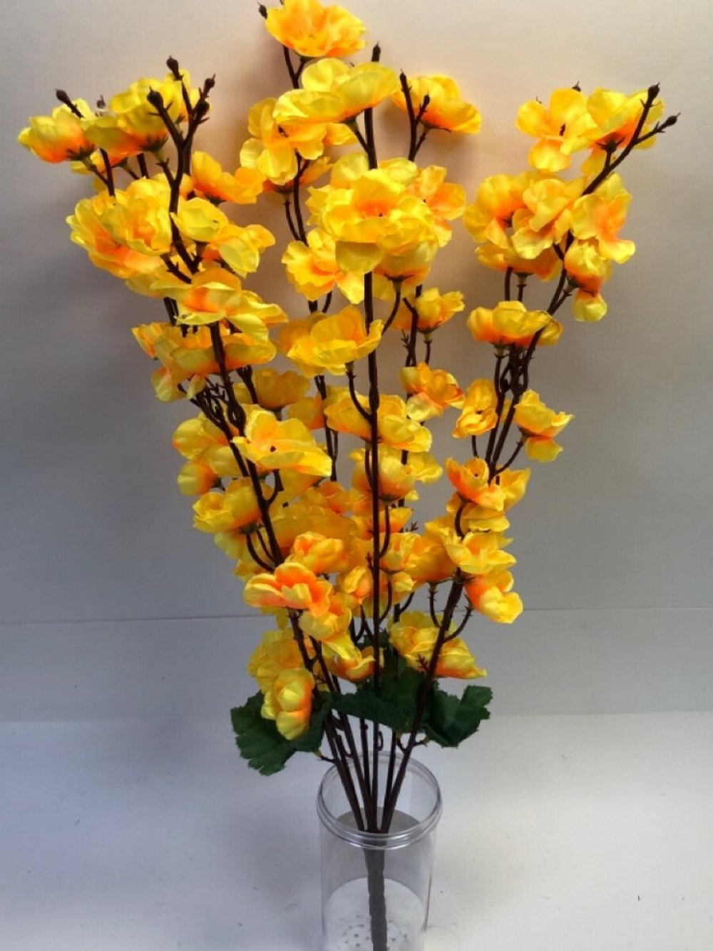 Цветы искусственные Сакура желтые 60см