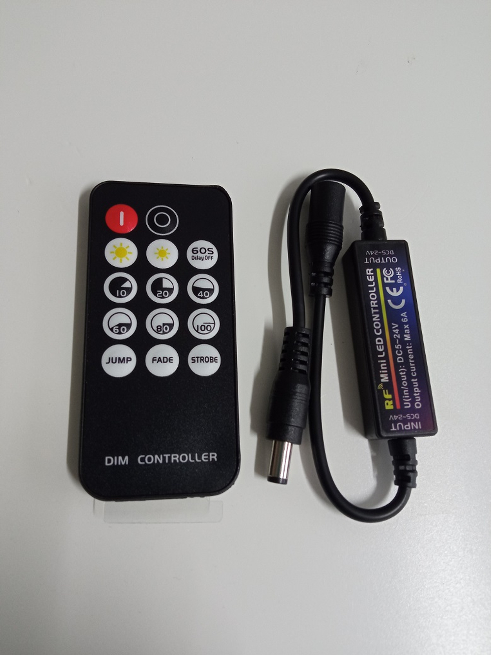 Мини Диммер 5V-24V. 30W-144W. 6A пульт управления, для одноцветной ленты