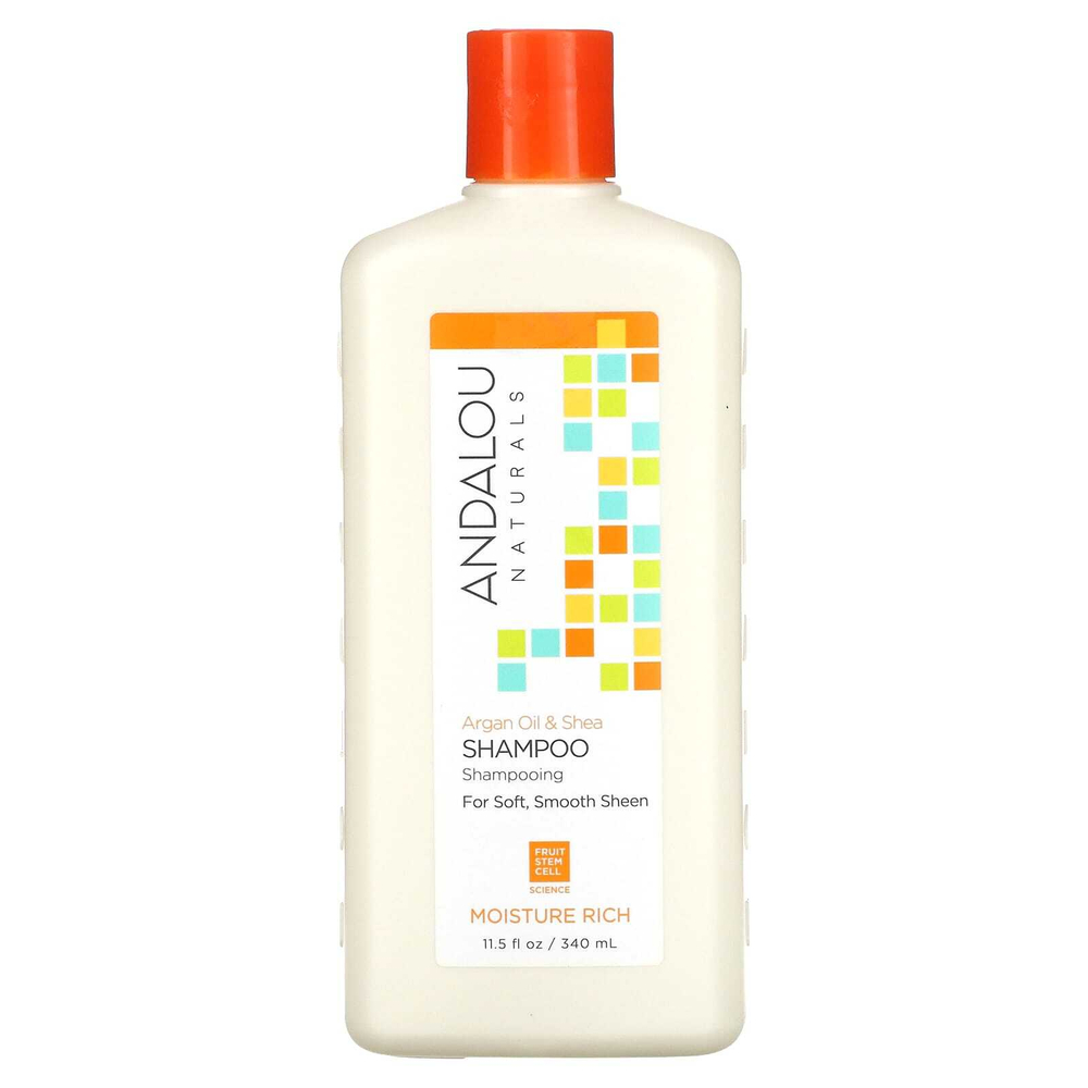 Andalou Naturals, Шампунь, глубокое увлажнение, для мягкости, гладкости и блеска, «Аргановое масло и масло ши», 340 мл (11,5 жидк. унций)