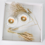 Столик поднос деревянный разборный для кухни 48х48, белый