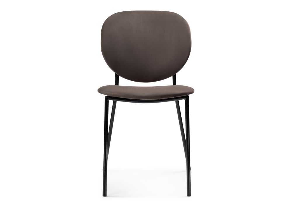 Стул на металлокаркасе Саранда кофе / черный глянец
