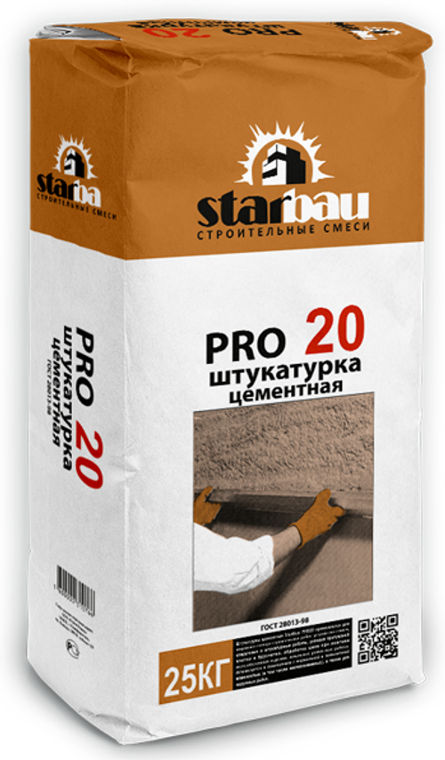 StarBau PRO 20 Штукатурка цементная (25 кг)