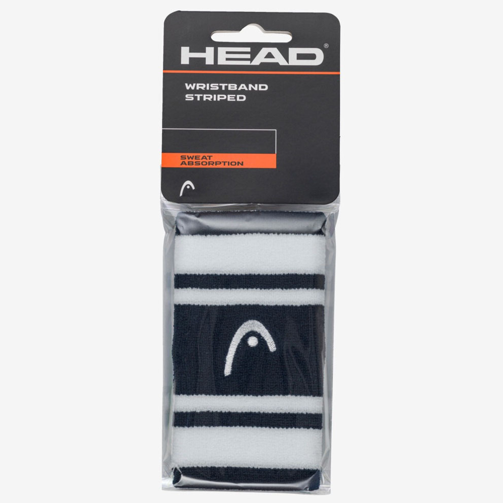 Напульсники HEAD 5" striped, 285874-NVWH, ширина 12,7 см, 90% нейлон,10% эластан, пара, т.сине-белый