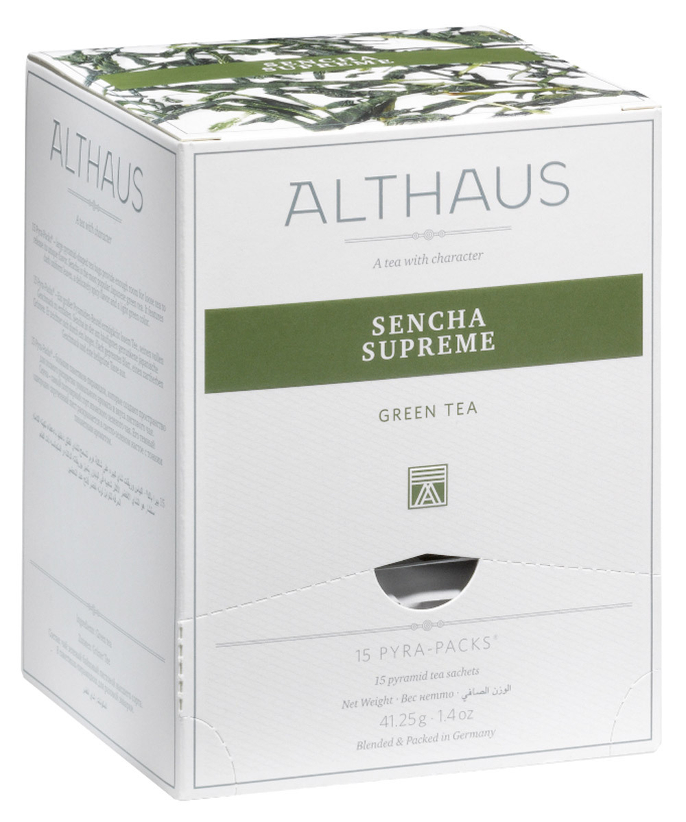 Чай зеленый Althaus Sencha Supreme Senpai в пирамидках, 15 шт