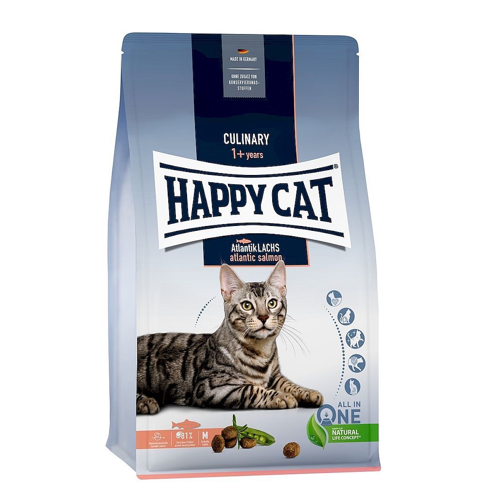 Сухой корм Happy Cat Culinary Atlantik Lachs для кошек с Лососем, пакет 300 г