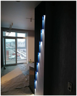 Рейки на стену с точечными светильниками из Сосны 40х40мм