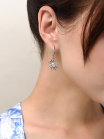 Серьги "Crystal Sun" с перламутром Silver