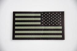 Шеврон Флаг США светоотражающий lasercut 5х9 см. Койот правый