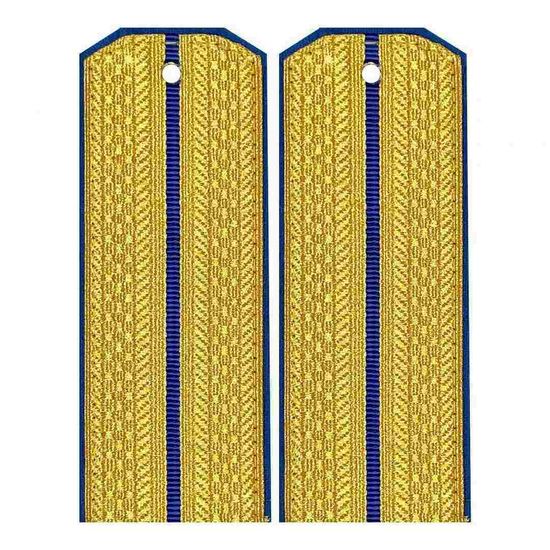 Погоны мет. ФСБ парадные золотые с 1 синим просветом (картон)