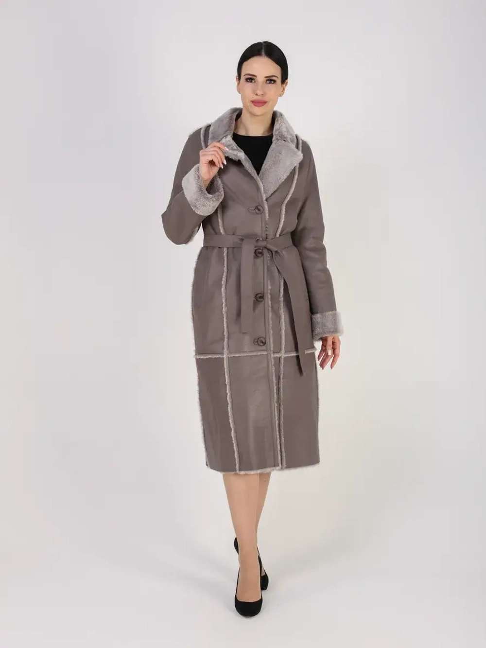 Дубленка зимняя натуральная длинная