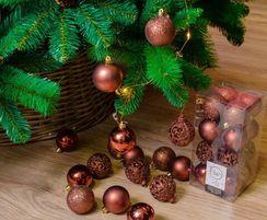 Набор пластиковых шаров Белль 60 мм, палисандровый, 16 шт, Kaemingk (020886)