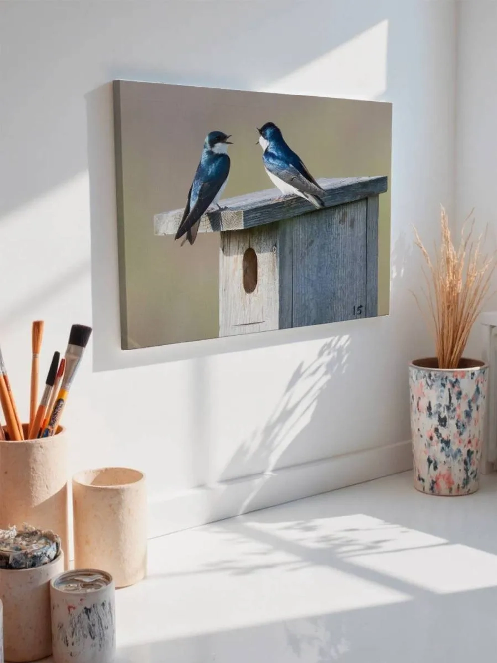 Картина на стену 40 X 50 Синие птицы