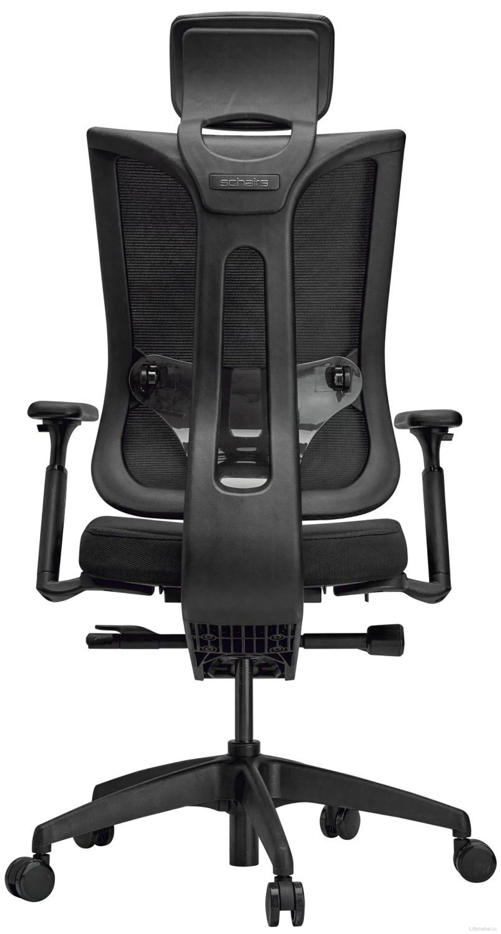 Кресло эргономичное SCHAIRS TONE-M01B каркас черный / сетка IT01BK, ткань IR14BK черная