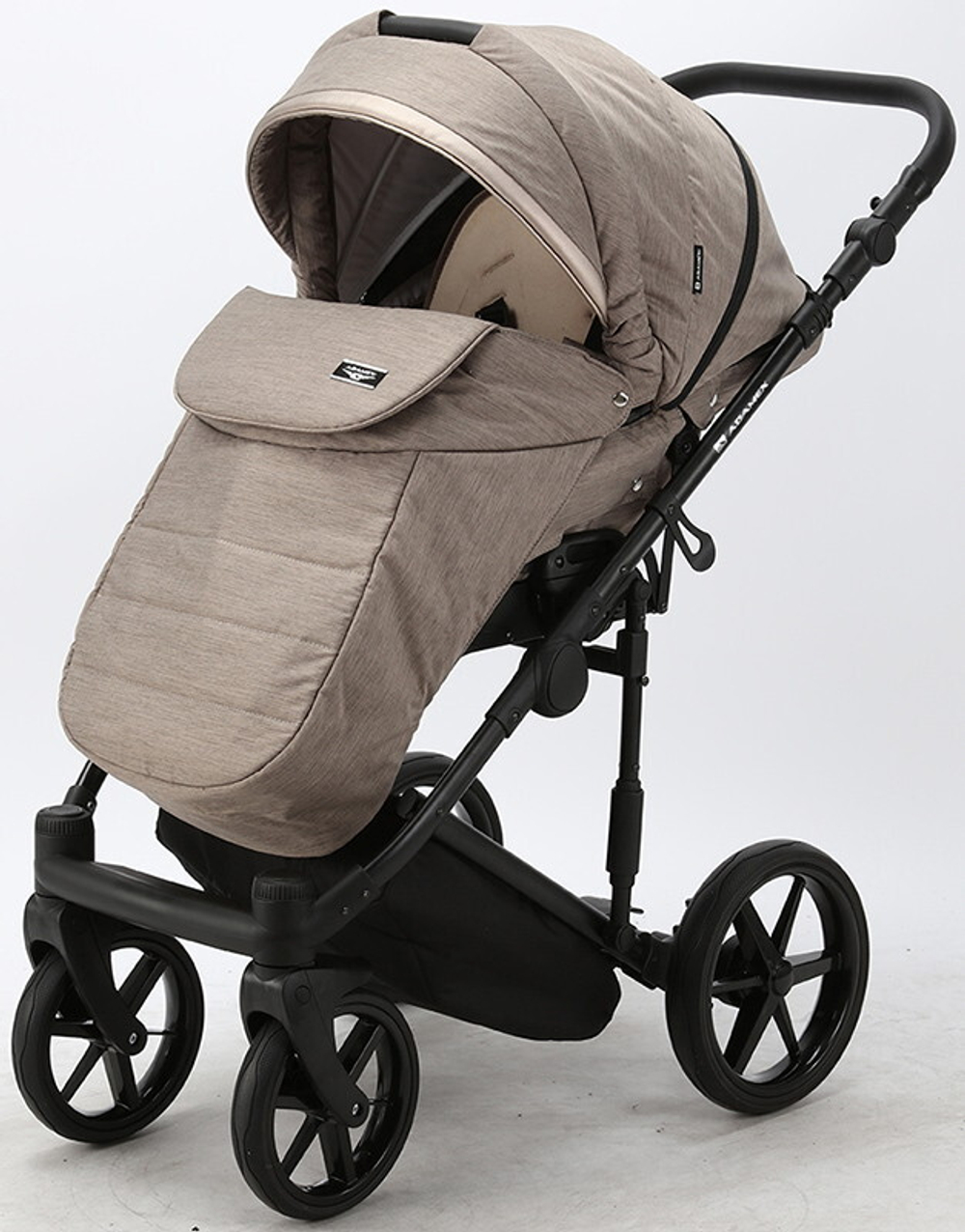 Детская коляска Adamex Rimini 2 в 1 RI90-TIP БЕЖ+БЕЖ.КОЖА+БЕЖ.ПЕРЛ.ОТДЕЛКА