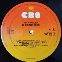 Винтажная виниловая пластинка LP Mick Jagger She The Boss (Holland 1985)