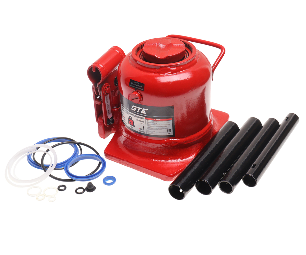 Домкрат бутылочный 20т 150-245мм низкопрофильный 2-х плунжерный GTE