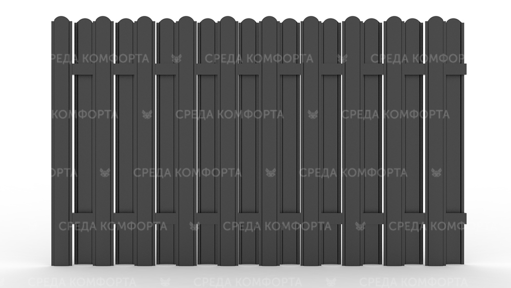 Забор из евроштакетника ZBR0041