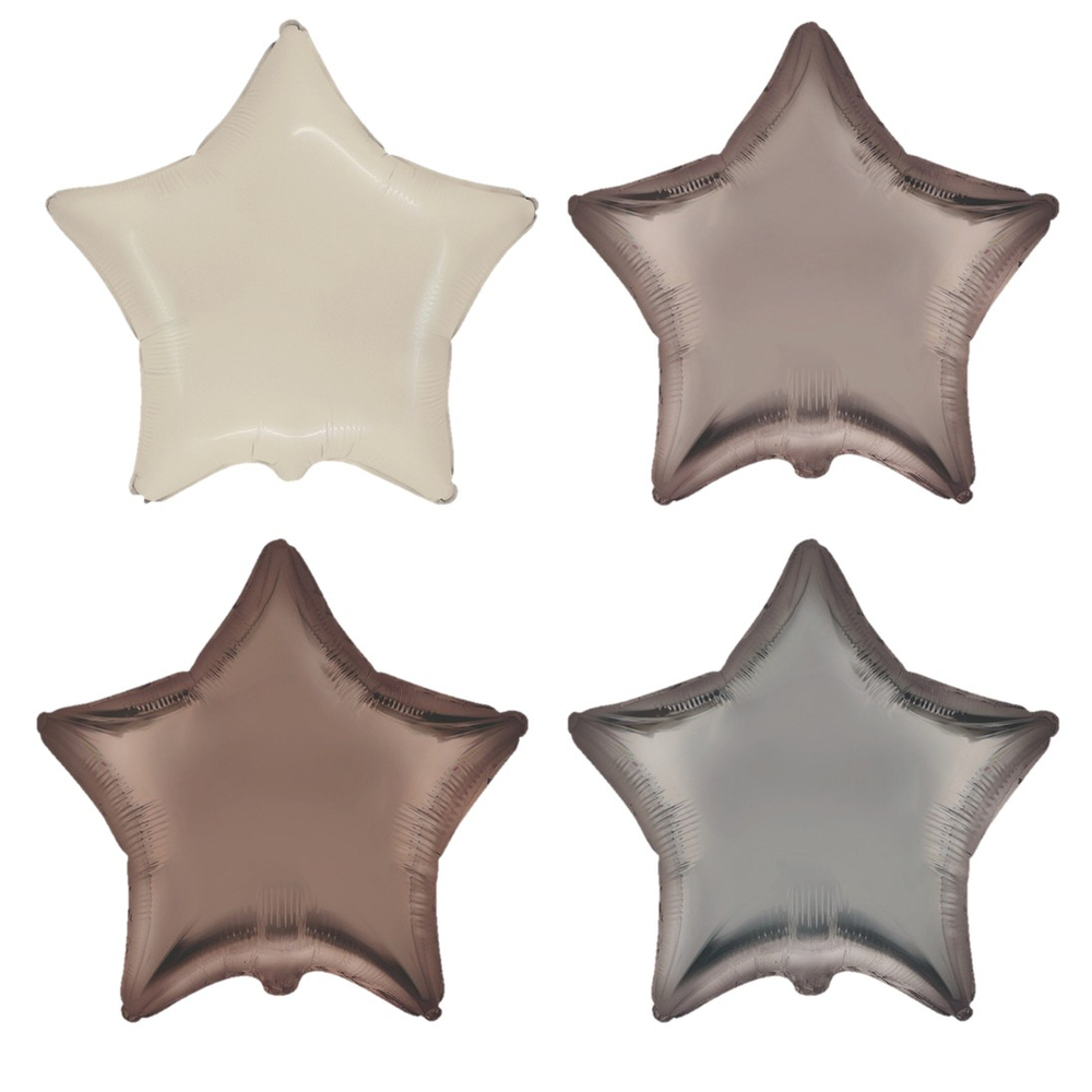 Фольгированный шар-звезда, сатин, в бежевых оттенках, 46 см