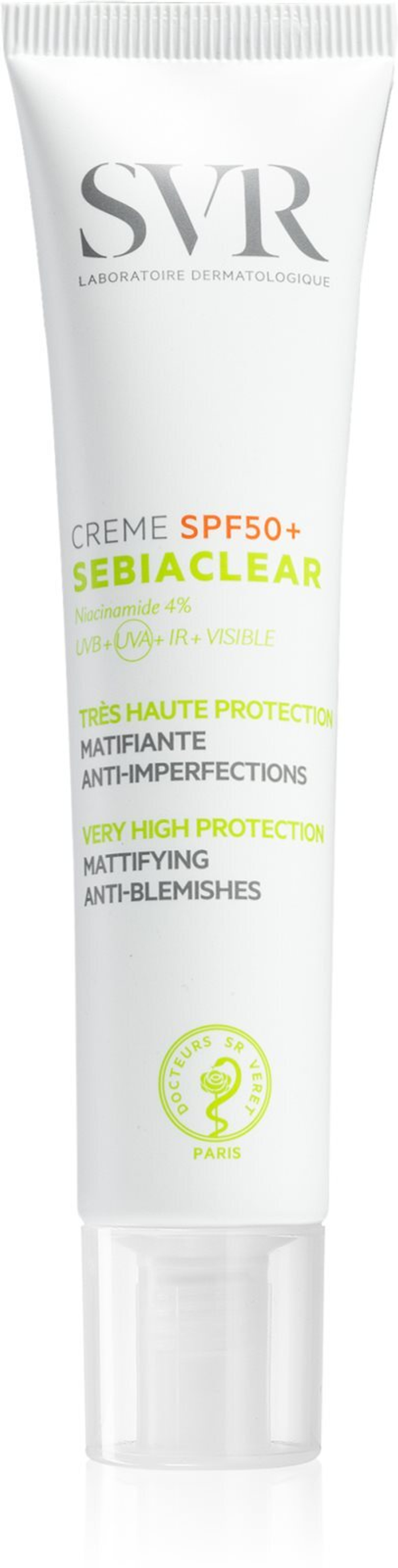 SVR Sebiaclear - защитный матирующий крем для лица SPF 50+ /   40  ml  / GTIN 3662361002382