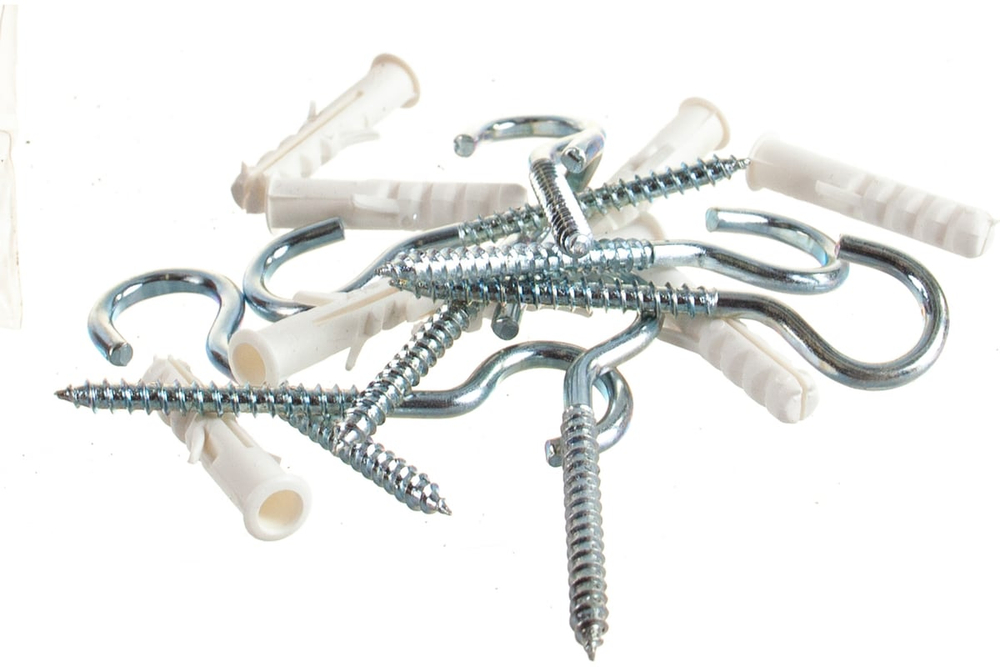 ЗУБР ЕВРО, 6 х 30 / 4 х 65 мм, 8 шт, распорный дюбель с шурупом-крюком (30686-06-30)