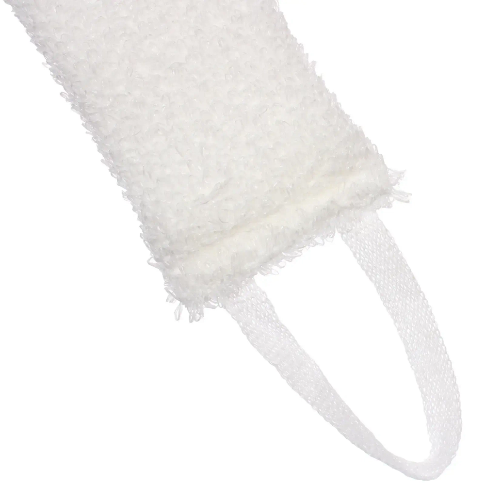 Мочалка для тела полипропиленовая с поролоном средней жесткости «TERRY», цвет белый, 43*11 см