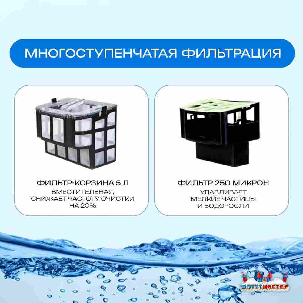 Умный робот-пылесос «Shark» для очистки дна и стен бассейна до 200 м²