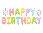 Шар-надпись "Happy Birthday" (пастельный)