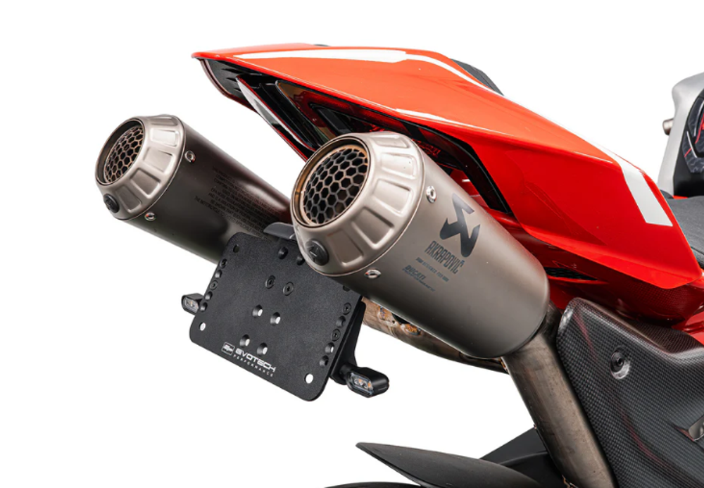Evotech Performance Короткое крепление номера Ducati Panigale V4 (2025 + ) Akrapovic Titanium Race PRN020455