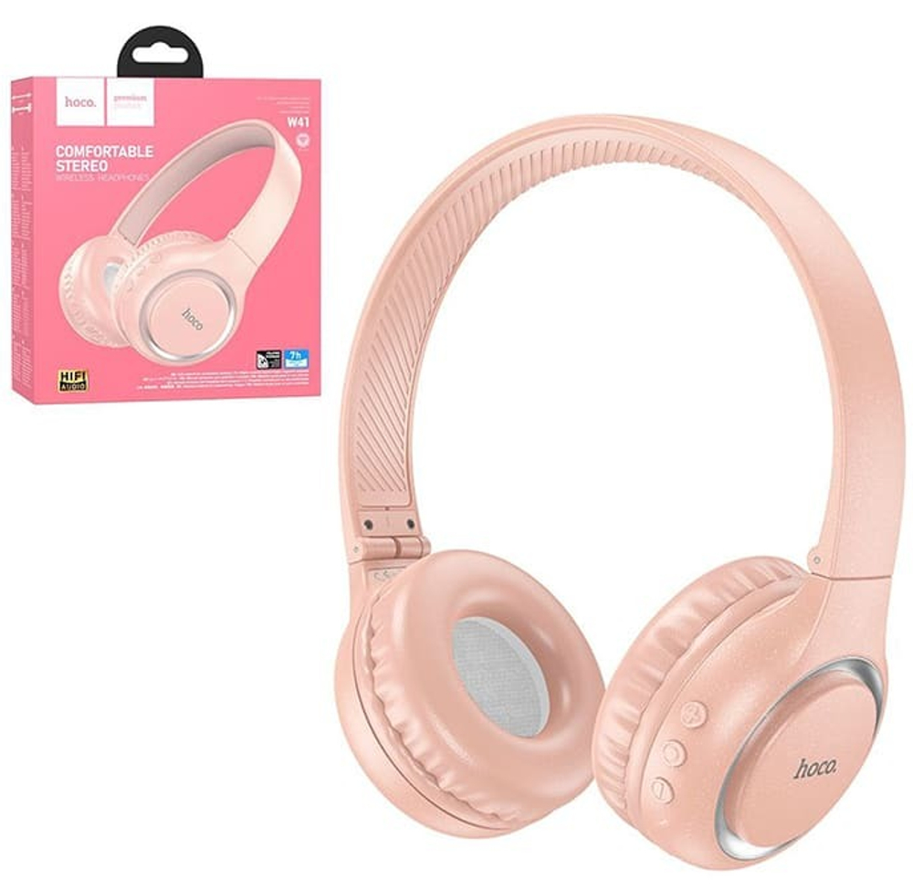 Полноразмерные Bluetooth наушники HOCO W41 (розовый)