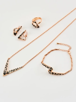 Браслет Молния с черными кристаллами Swarovski