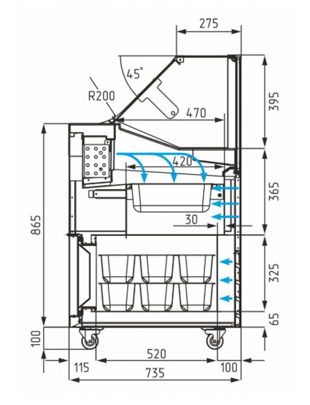 Морозильная витрина Carboma BLISS IC72 SL 1,3-1 9003 для мороженого
