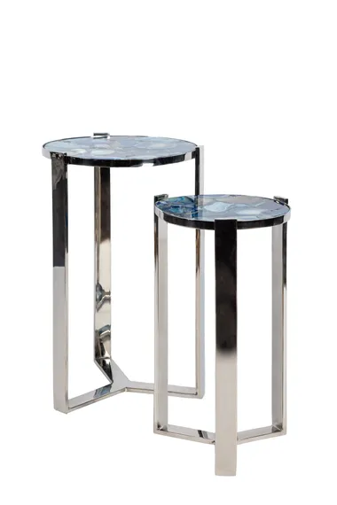 Кофейный столик Blue Agate silver S