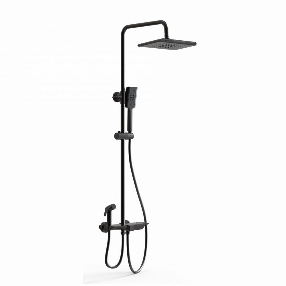 Душевая система с термостатом WONZON & WOGHAND, Черный матовый (WW-B3310-MB)