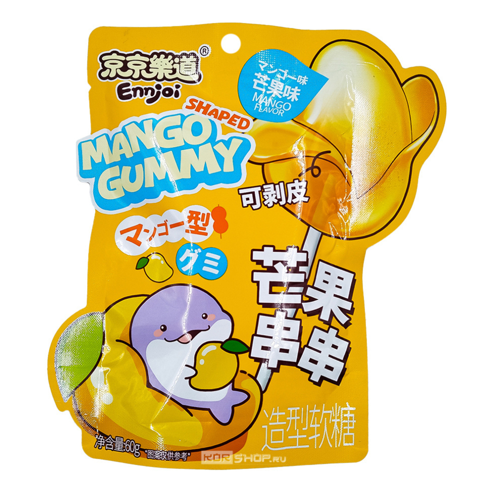 Конфета желейная в форме манго Mango Shaped Gummy вкус манго, Guandon 60 гр