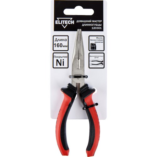 Длинногубцы ELITECH комбинированные 160 мм   120301