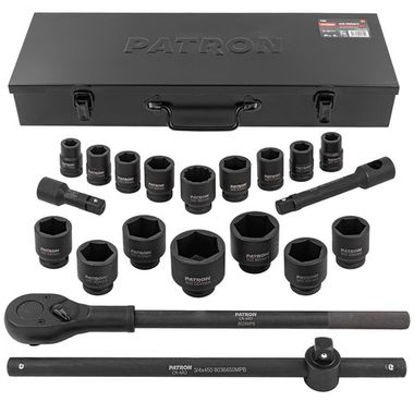 Набор инструментов ударных 21пр, 3/4''(6гр.) PATRON P-6212-5MPB