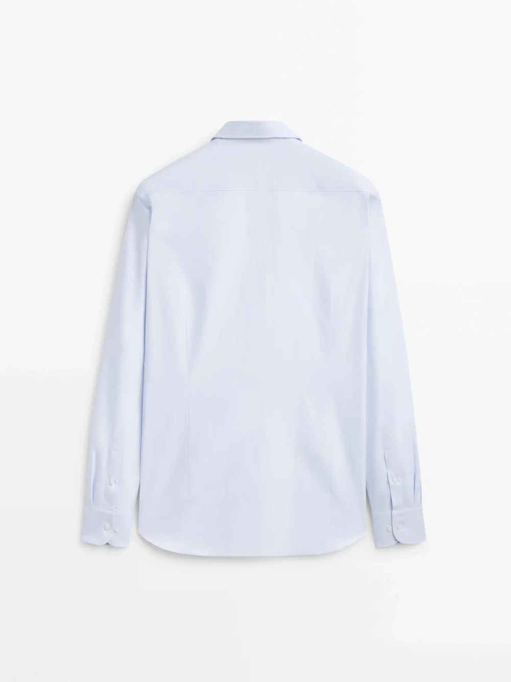 Massimo Dutti РУБАШКА ОБЛЕГАЮЩЕГО КРОЯ ИЗ ХЛОПКОВОГО ТВИЛА, НЕБЕСНО-ГОЛУБОЙ